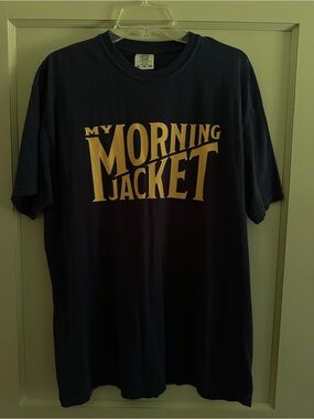 Comfort Colors Navy Tee with Gold 'My Morning Jacket' Logo